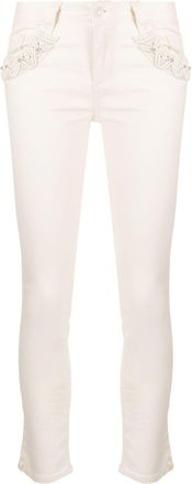 Liu Jo Bottom Up embellished skinny jeans - women - Cotton/Cotton/Spandex/Elastane - 28 - Neutrals