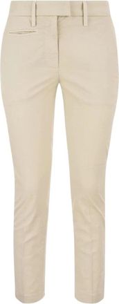 Dondup Perfect Slim-Fit Broek - Dames - Chinos - Beige - W30 - Leer - Broeken