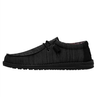 Hey Dude Mens Wally Sox Shoe In Jet Black