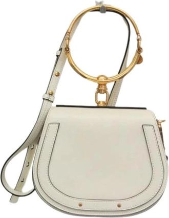 Chlo&eacute; Pre-owned Nile Shoulder Bag - Dames - Vintage Schoudertas - Wit - ONE Size - Leer - Vintage