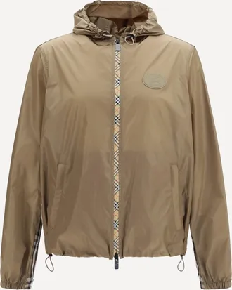 Burberry Giacca con Cappuccio Newport in nylon con finiture Check Man XL
