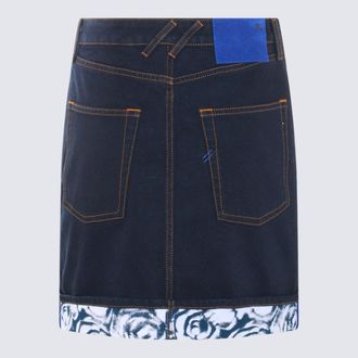 Burberry Womens Skirts Indigo Blue _100 % Co