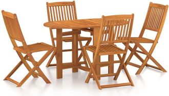 vidaXL Comedor De Jard&iacute;n 5 Piezas Madera Maciza De Acacia Vidaxl