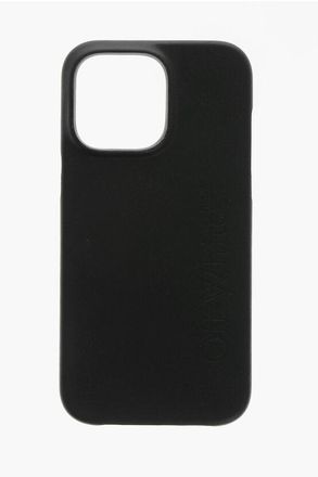 Off-white Leather BOOKISH Cover for iPhone 14 Pro with Tone-on-Tone Lo size One