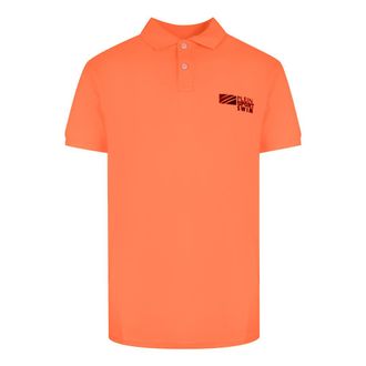 Plein Sport Basis Poloshirt met Korte Mouwen en Kraag in Oranje