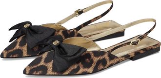Lilly Pulitzer Brit Leopard Bow Slingback Womens Sandals Leopard Faille : 9.5 M, Silk