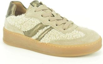 Gabor Schoenen, Dames, Beige, 39 EU, Wol, Beige Wol Sneaker Gum Z