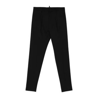 Dsquared2 Pantalones de Lana de Corte Entallado con Pliegues - Trousers - Hombre - Negro - M