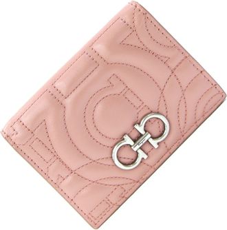 Ferragamo Pink Leather Bill Wallet (Bi-Fold) (Pre-Owned)