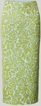 Essentiel Midirock mit Strukturmuster Modell Halpaca in Hellgruen, Größe XS