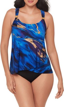 Miraclesuit Stellar Nova Dazzle Tankini Top in Blue Multi at Nordstrom, Size 14