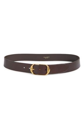 Nili Lotan Leather Belt in Vintage Brown at Nordstrom, Size 80