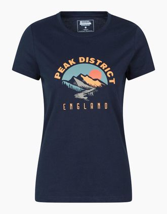 Mountain Warehouse Womens Mountain Warehouse Womens/Ladies Peak District Mountain Scene T-Shirt - Navy - Size: 16