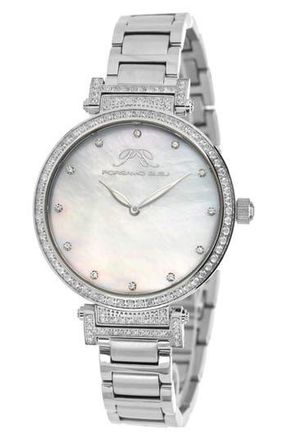 Porsamo Bleu Womens Chantal Topaz Stone Quartz Watch, 38mm in Silver at Nordstrom Rack