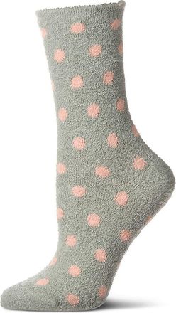 MeMoi Polka Dot Lavender Infused Crew Socks in Sage Green at Nordstrom, Size 9