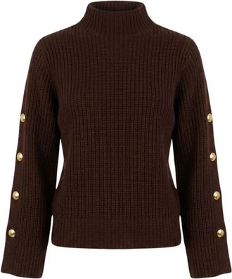 Twinset Jers&eacute;is de cuello alto - Knitwear - Mujer - Marr&oacute;n - S