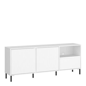 Furniture To Go Avenale Wide TV Cabinet 2 Door 1 Drawer in Alpine White High Gloss