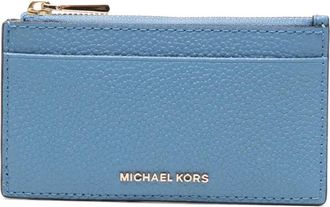 Michael Kors zip card wallet - women - Calf Leather - One Size - Blue