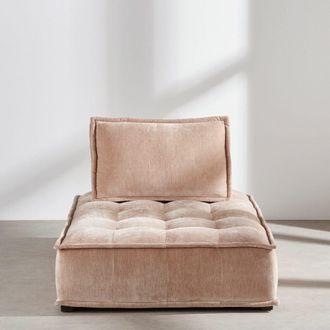 Maisons du monde M&oacute;dulo chaise longue para sof&aacute; modular aterciopelado beige latte