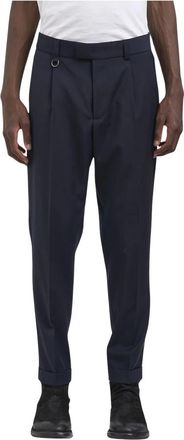 Paolo Pecora Pantalone Misto Lana - Heren - Nette broeken - Blauw - M - Wol - Broeken