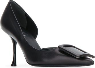 Roger Vivier Womens Viv Ville Dorsay Dec 85 Pump Black Leather
