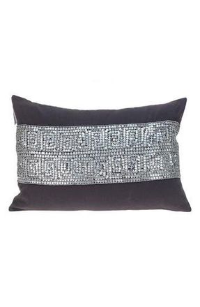 Parkland Collection Misty Embellished Beaded Accent Pillow in Gray at Nordstrom Rack