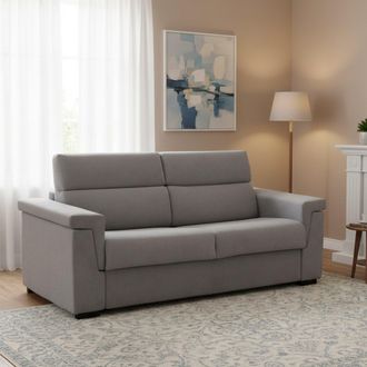 Dmora Sof&aacute; Cama De 3 Plazas Benedetto, Desenfundable, Con Almacenaje, Made In Italy, Lavable, 225x95 Cm Gris