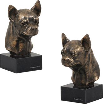 OEM Chihuahua De Pelo Corto I - Estatuilla De Perro, Busto Sobre Base De Piedra, Escultura, Trofeo Para La Exposici&oacute;n Canina Art-dog