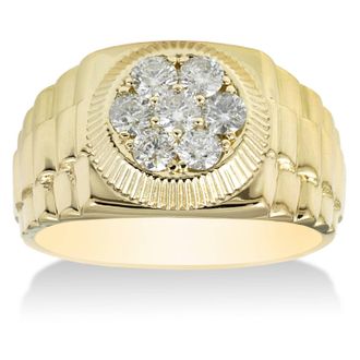 Pompeii3 3/4ct Diamond Mens Ring 14K Yellow Gold Size Selectable