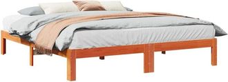 vidaXL Vidaxl - Cama Sin Colch&oacute;n Madera Maciza De Pino Marr&oacute;n Cera 180x200 Cm