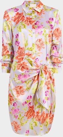 Cinq &agrave; Sept Jacey Floral Self-Tie Shirtdress