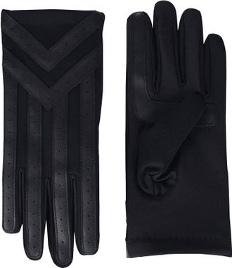 Isotoner MenS Heritage Woven Stretch Glove With Appliques In Black