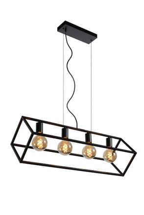 Lucide FABIAN Dimmable Adjustable Height Modern Bar Pendant Light 4xE27 in Black