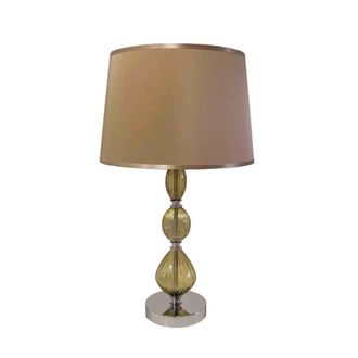 TJ Hughes Fleur Glass Table Lamp - Champagne - size 28.5x49cm - TJ Hughes