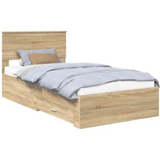 vidaXL Bed Frame with Drawer Sonoma Oak 100 x 200 cm Engineered Wood vidaXL