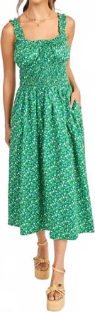 Sadie & Sage Sun Escape Midi Dress In Kelly Green
