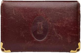 Cartier Pre-owned Leren Portemonnee - Dames - Vintage Accessoires - Rood - ONE Size - Leer - Vintage