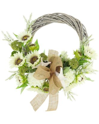 Creative Displays Inc. Handmade Sunflower Fall Arrangement In A Glass Ripple Vase