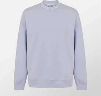 Lacoste Mens Mock Neck Lettering Sweatshirt in Phoenix Blue - Size X-Small