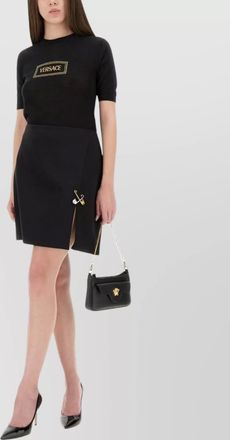 Versace logo-knit knitted top