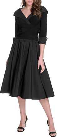 Jessica Howard Rhinestone Cuff Fit & Flare Cocktail Dress in Black at Nordstrom, Size 10