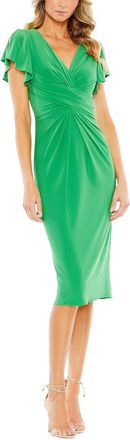 Mac Duggal Flounce Sleeve Midi Dress