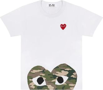 Comme Des Gar&ccedil;ons T-shirt met camouflageprint - Wit