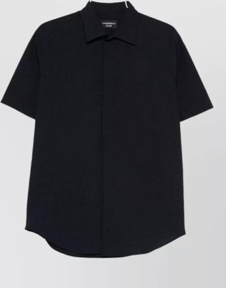 Emporio Armani straight cut shirt short sleeves textured fabric