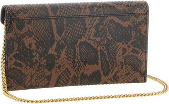 Pinko Love Birds Calfskin Leather Clutch - Brown