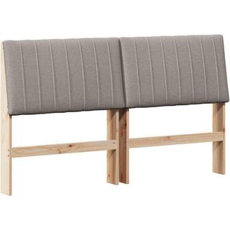 vidaXL Upholstered Headboard Taupe 150 cm Solid Pine Wood vidaXL