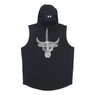 Under Armour Project Rock Terry Sleeveless Hoodie Black 1367108-001