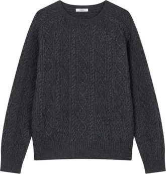 TOMBOY Kabelgebreide trui met ronde hals - Grijs