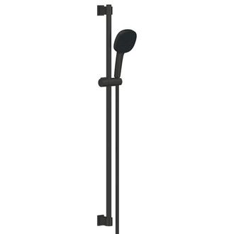 GROHE Vitalio Comfort 110 Glijstangset - 90 cm - vierkante handdouche - 2 straalsoorten - gladde doucheslang - mat zwart