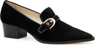Amalfi By Rangoni Publio Pointed Toe Loafer Pump in Black Cashmere Black Vernice at Nordstrom, Size 9.5